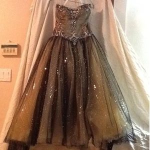 Brown sparkling prom dress